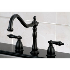 Widespread Kitchen Faucet, Heirloom, Double Handle in Oil Rubbed Bronze