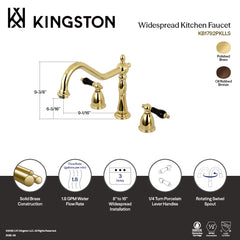 Widespread Kitchen Faucet, Heirloom, Double Handle in Oil Rubbed Bronze