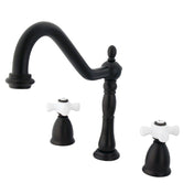 Widespread Kitchen Faucet, Heritage, 3-Hole Double Handle in Oil Rubbed Bronze