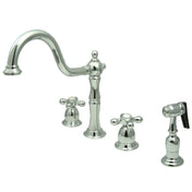 Widespread Kitchen Faucet, Heritage, Double Handle in Polished Chrome