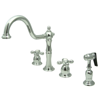 Widespread Kitchen Faucet, Heritage, Double Handle in Polished Chrome