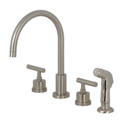 Widespread Kitchen Faucet, Manhattan, Double Handle in Brushed Nickel