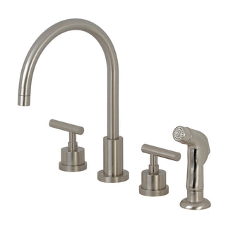 Widespread Kitchen Faucet, Manhattan, Double Handle in Brushed Nickel