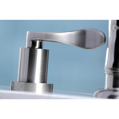 Widespread Kitchen Faucet, Sona, Double Handle 4-Hole in Brushed Nickel