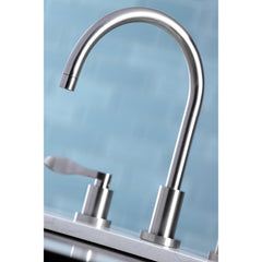 Widespread Kitchen Faucet, Sona, Double Handle 4-Hole in Brushed Nickel