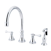 Widespread Kitchen Faucet, Tulare, Double-Handle 4-Hole in Polished Chrome