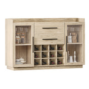 Wine Bar Cabinet with 2 Doors and 2 Drawers in White Lotus