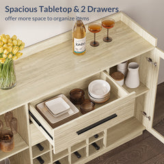 Wine Bar Cabinet with 2 Doors and 2 Drawers in White Lotus