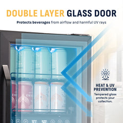Wine & Beverage Refrigerator, Dual Zone, 13 Bottle, Freestanding, Black