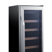 Wine Refrigerator, Built-In, Single Zone, 18 Bottle, Stainless Steel