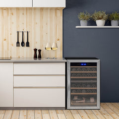 Wine Refrigerator, Cascina Series, 50 Bottle, Single Zone, Freestanding, Stainless Steel