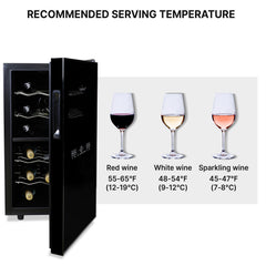 Wine Refrigerator, Dual Zone, 18 Bottle, Thermoelectric, Black