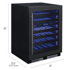 Wine Refrigerator, Reserva Series, 50 Bottle, Dual Zone, Black Stainless Steel
