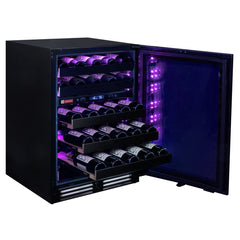 Wine Refrigerator, Reserva Series, 50 Bottle, Dual Zone, Black Stainless Steel