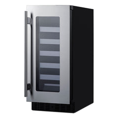 Wine Refrigerator, Single Zone, Built-In and Freestanding, 18 Bottle, Black