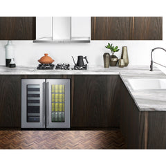 Wine Refrigerator, Single Zone, Built-In and Freestanding, 18 Bottle, Black