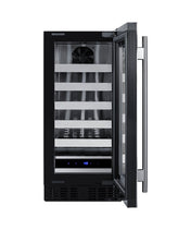 Built-In Wine Refrigerator, Single Zone, 18 Bottle in Black