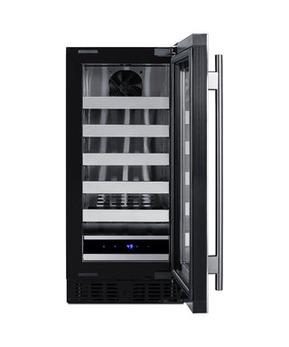Built-In Wine Refrigerator, Single Zone, 18 Bottle in Black