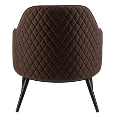 Wingback Accent Chair in Gray and Brown Faux Leather with Black Metal Legs