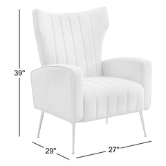 Wingback Accent Chairs, Set of 2, Gray Velvet with Gold Metal Legs