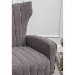 Wingback Accent Chairs, Set of 2, Gray Velvet with Gold Metal Legs