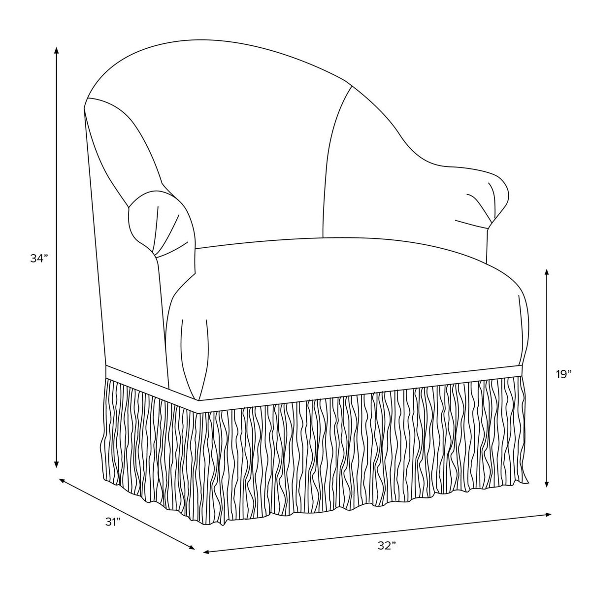 Wingback Armchair and Ottoman Set, 2-Piece with Black Legs