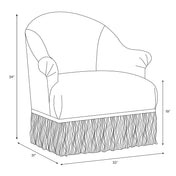 Wingback Armchair and Ottoman Set, 2-Piece with Black Legs
