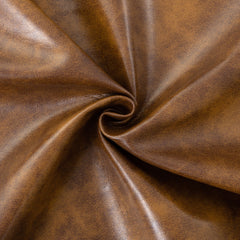 Wingback Chairs, Set of 2, Brown Faux Leather