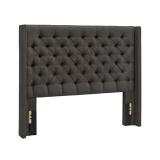 Wingback Headboard in Eastern King with Pewter Gray Linen