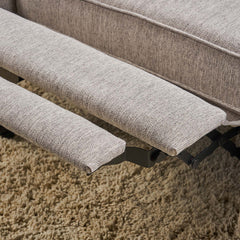 Wingback Recliner, Light Gray Fabric with Black Wood Legs