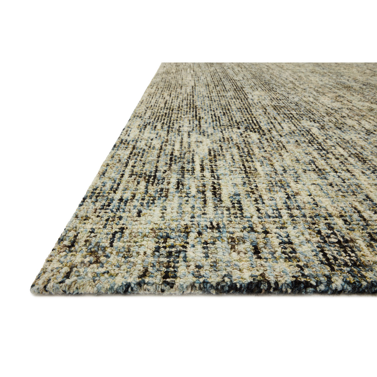 Wool Area Rug, 5 ft x 7 ft 6 in, Olive and Denim