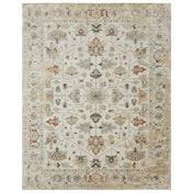 Wool Area Rug, 8'6" x 11'6" in Ivory, Beige, Rust and Navy Blue