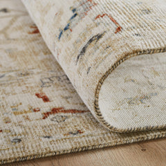 Wool Area Rug, 8'6" x 11'6" in Ivory, Beige, Rust and Navy Blue