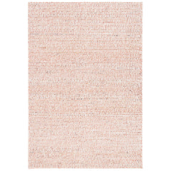 Wool Area Rug, 8 x 10 ft in Ivory and Rust