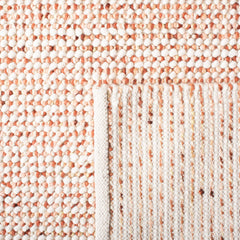 Wool Area Rug, 8 x 10 ft in Ivory and Rust
