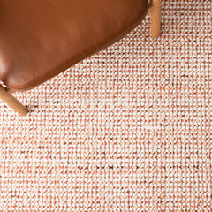 Wool Area Rug, 8 x 10 ft in Ivory and Rust