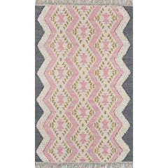 Wool Area Rug in Geometric Pattern, 7'6" x 9'6"
