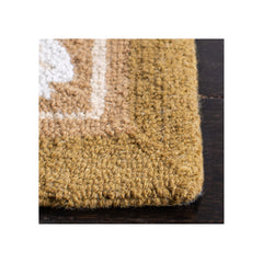 Wool Area Rug in Ivory and Beige with Animal Print