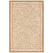 Wool Area Rug in Ivory and Beige with Animal Print