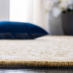 Wool Area Rug in Ivory and Beige with Animal Print