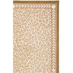 Wool Area Rug in Ivory and Beige with Animal Print