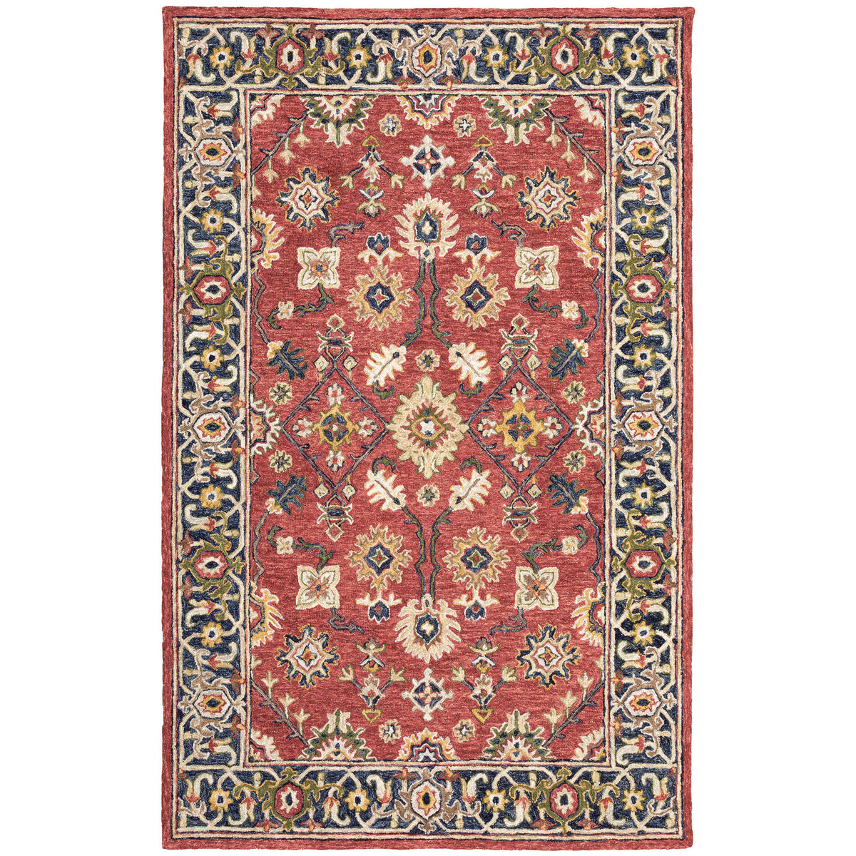 Wool Hand Woven Oriental Area Rug, 8 x 10 ft with Cotton Backing