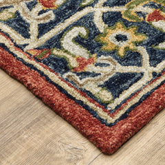 Wool Hand Woven Oriental Area Rug, 8 x 10 ft with Cotton Backing