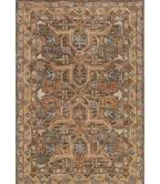 Wool Oriental Area Rug, 7'9" x 9'9" in Brown, Blue and Orange