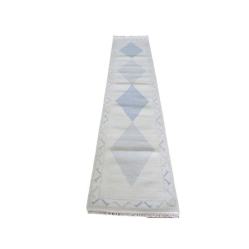 Wool Runner Rug, 2 ft 7 in x 12 ft 4 in, Ivory
