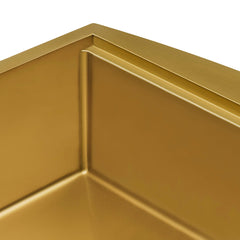Workstation Kitchen Sink, 33 Inch, Apron-Front, Single Bowl, Matte Gold Brass Tone