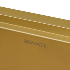 Workstation Kitchen Sink, 33 Inch, Apron-Front, Single Bowl, Matte Gold Brass Tone