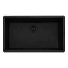 Workstation Kitchen Sink, Undermount, Granite Composite, 32 Inch, Black
