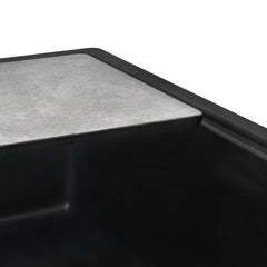 Workstation Kitchen Sink, Undermount, Single Bowl, Granite Composite, Midnight Black