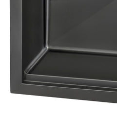 Workstation Undermount Kitchen Sink, Single Bowl, Stainless Steel, 27 Inch, Matte Black